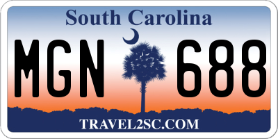 SC license plate MGN688