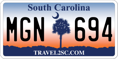 SC license plate MGN694