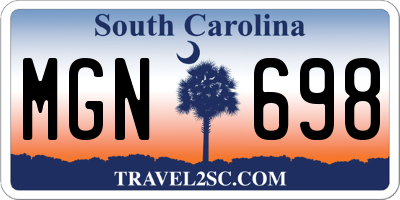 SC license plate MGN698