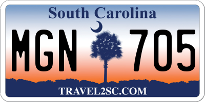 SC license plate MGN705