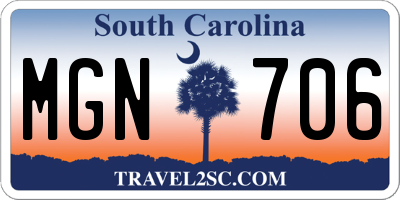 SC license plate MGN706