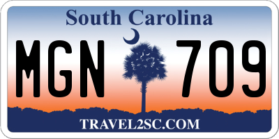 SC license plate MGN709