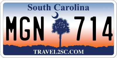SC license plate MGN714