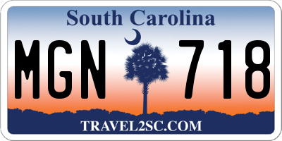 SC license plate MGN718