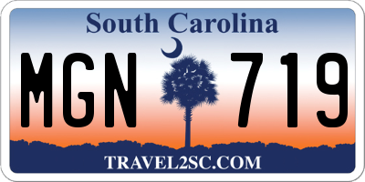 SC license plate MGN719