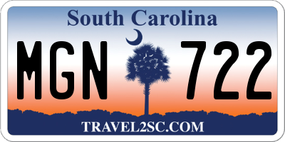 SC license plate MGN722