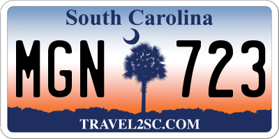SC license plate MGN723