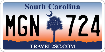 SC license plate MGN724