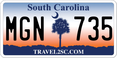 SC license plate MGN735