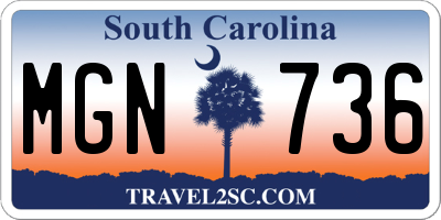 SC license plate MGN736