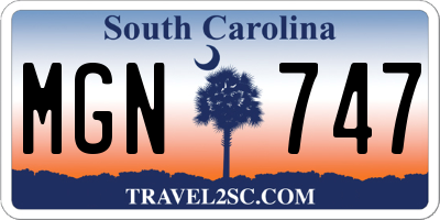 SC license plate MGN747
