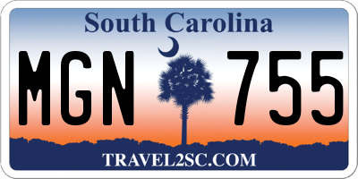 SC license plate MGN755