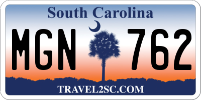 SC license plate MGN762