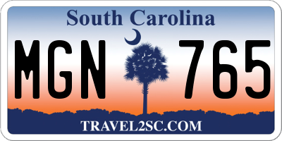 SC license plate MGN765