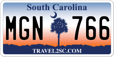 SC license plate MGN766
