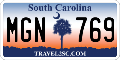 SC license plate MGN769