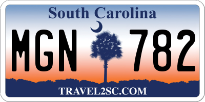 SC license plate MGN782