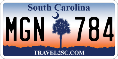 SC license plate MGN784