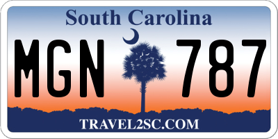 SC license plate MGN787