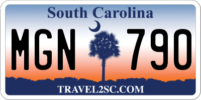 SC license plate MGN790