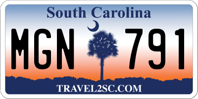 SC license plate MGN791