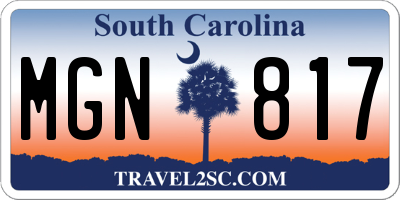 SC license plate MGN817