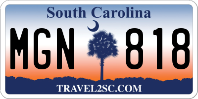 SC license plate MGN818