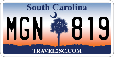 SC license plate MGN819