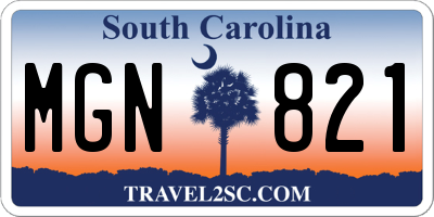 SC license plate MGN821