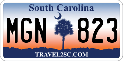 SC license plate MGN823