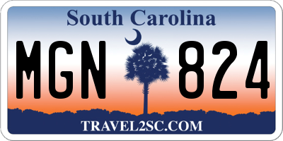 SC license plate MGN824