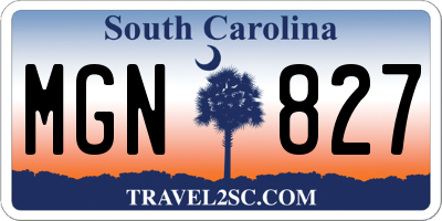 SC license plate MGN827