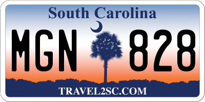 SC license plate MGN828