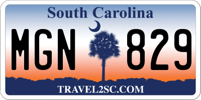 SC license plate MGN829