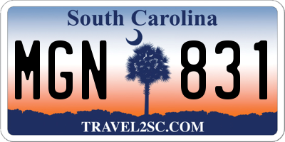 SC license plate MGN831