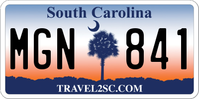 SC license plate MGN841