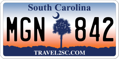 SC license plate MGN842