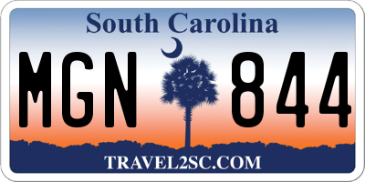 SC license plate MGN844