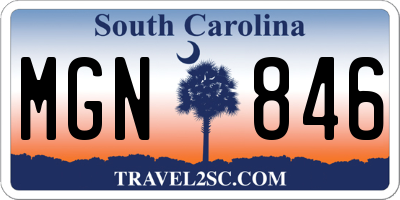 SC license plate MGN846