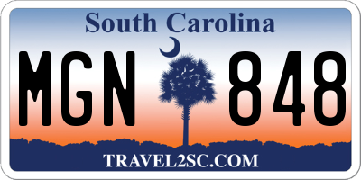 SC license plate MGN848