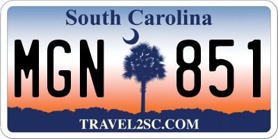 SC license plate MGN851