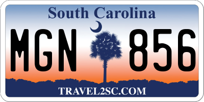 SC license plate MGN856