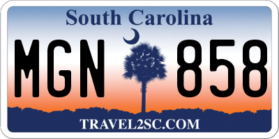 SC license plate MGN858