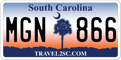 SC license plate MGN866