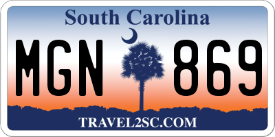 SC license plate MGN869