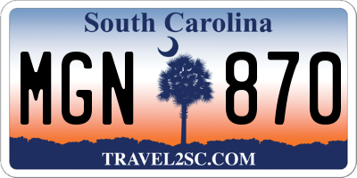 SC license plate MGN870
