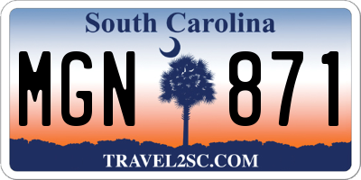 SC license plate MGN871