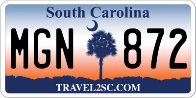 SC license plate MGN872