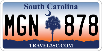 SC license plate MGN878