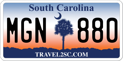SC license plate MGN880